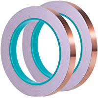 1-4 Pulgada de Cobre Cintas Adhesivas Doble Cara para EMI Blindaje- Repelente de Babosas- Artesanías- Reparaciones…